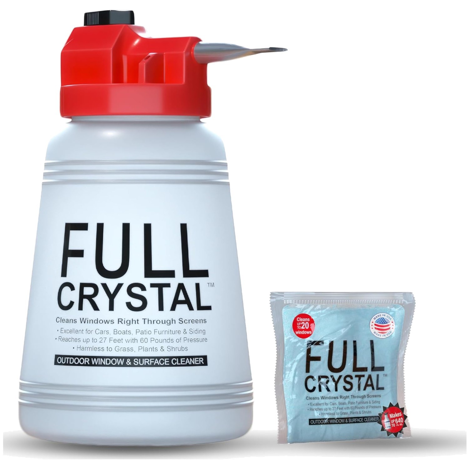 Full Crystal Window Cleaning Kit - 27 ft , 640 fl oz ;;