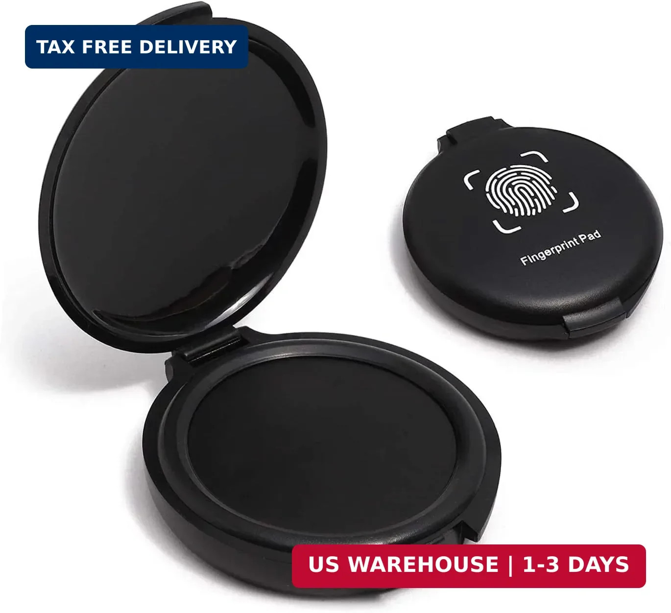 Fingerprint Ink Pad,Black Thumbprint Ink Pad for Notary Supplies Portable Finger
