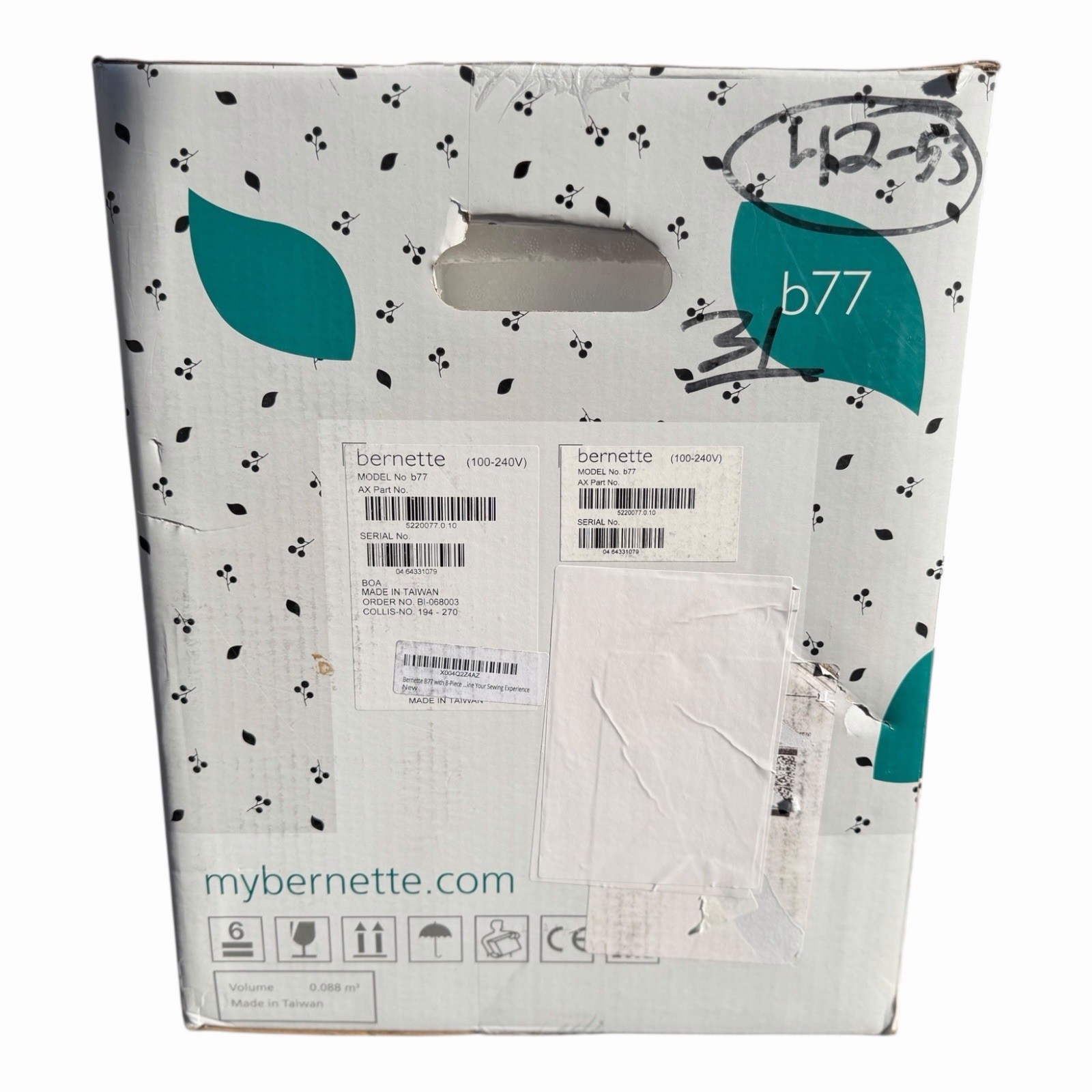 Bernette b77 Computerized Sewing & Quilting Machine – New Sealed 8-Piece Set