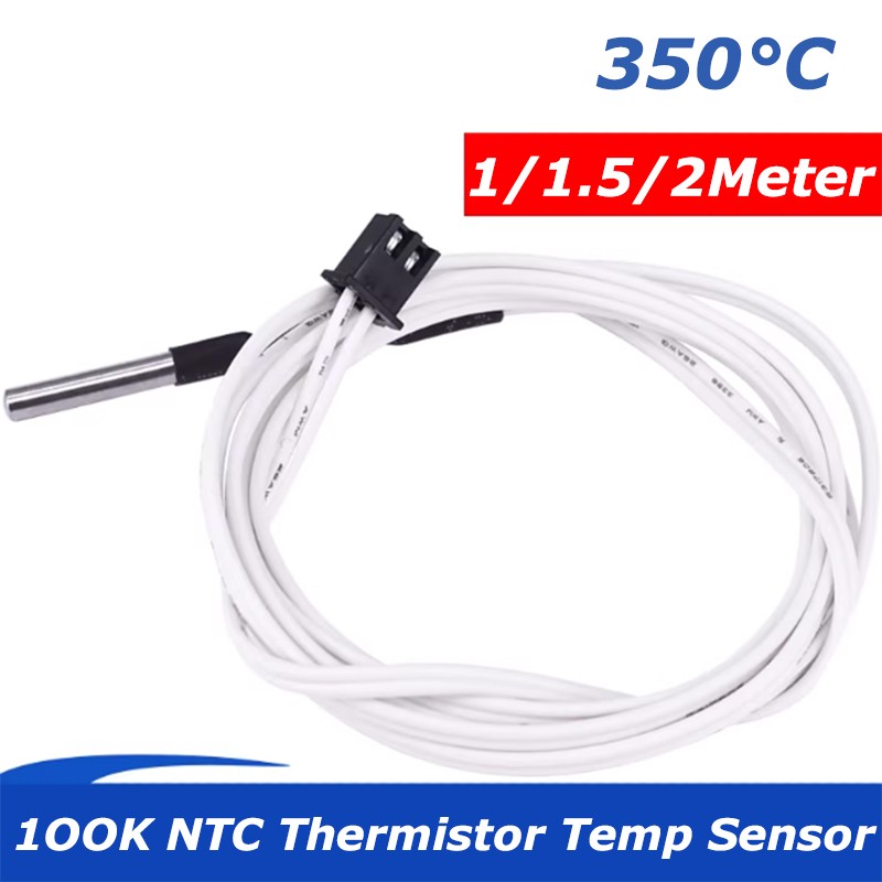 3D Printer Hotend Thermistor Temp Sensor With Terminals 100K NTC 1/1.5/2M 350°