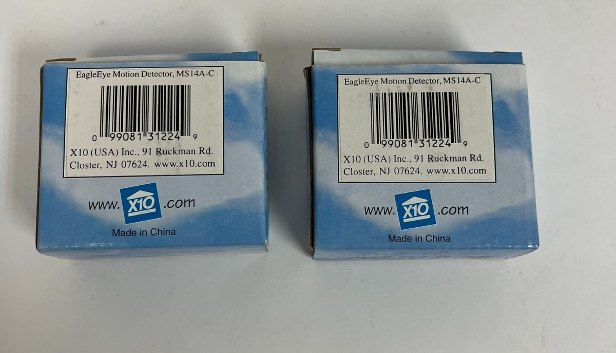 Lot 2pcs X10 X-10 MS14A-C  EagleEye Motion Sensor Detector Home Security  BOX#7