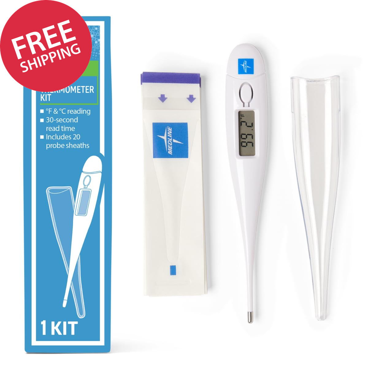 30 Second Oral Digital Thermometer Fahrenheit Celsius Accurate Fast Fever LCD