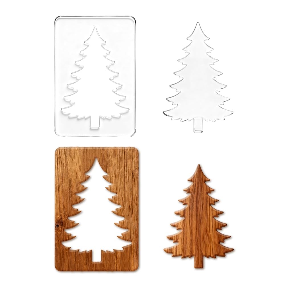 Tree Pattern Acrylic Router Template Woodworking Inlay Clear 7.87x11.81 Inch