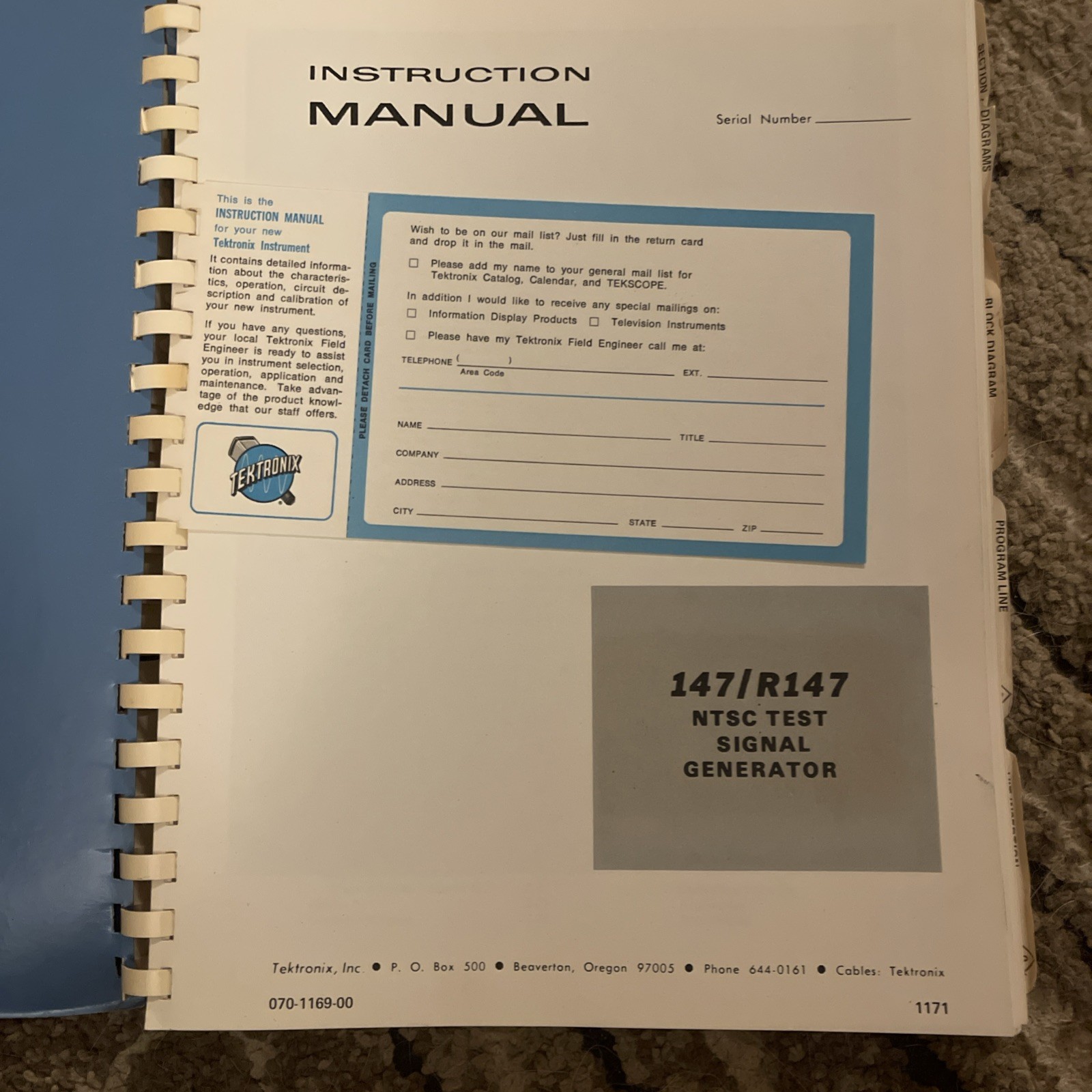 Tektronix 147/R147 NTSC Test Signal Generator.