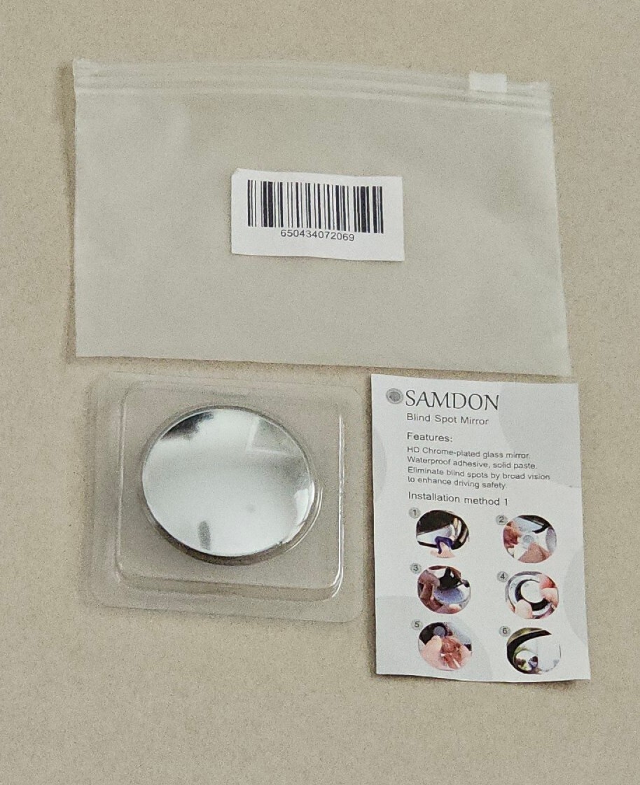 Blind Spot Mirror - Stick-On 2" Round HD Convex Rear View Adjustable by SAMDON