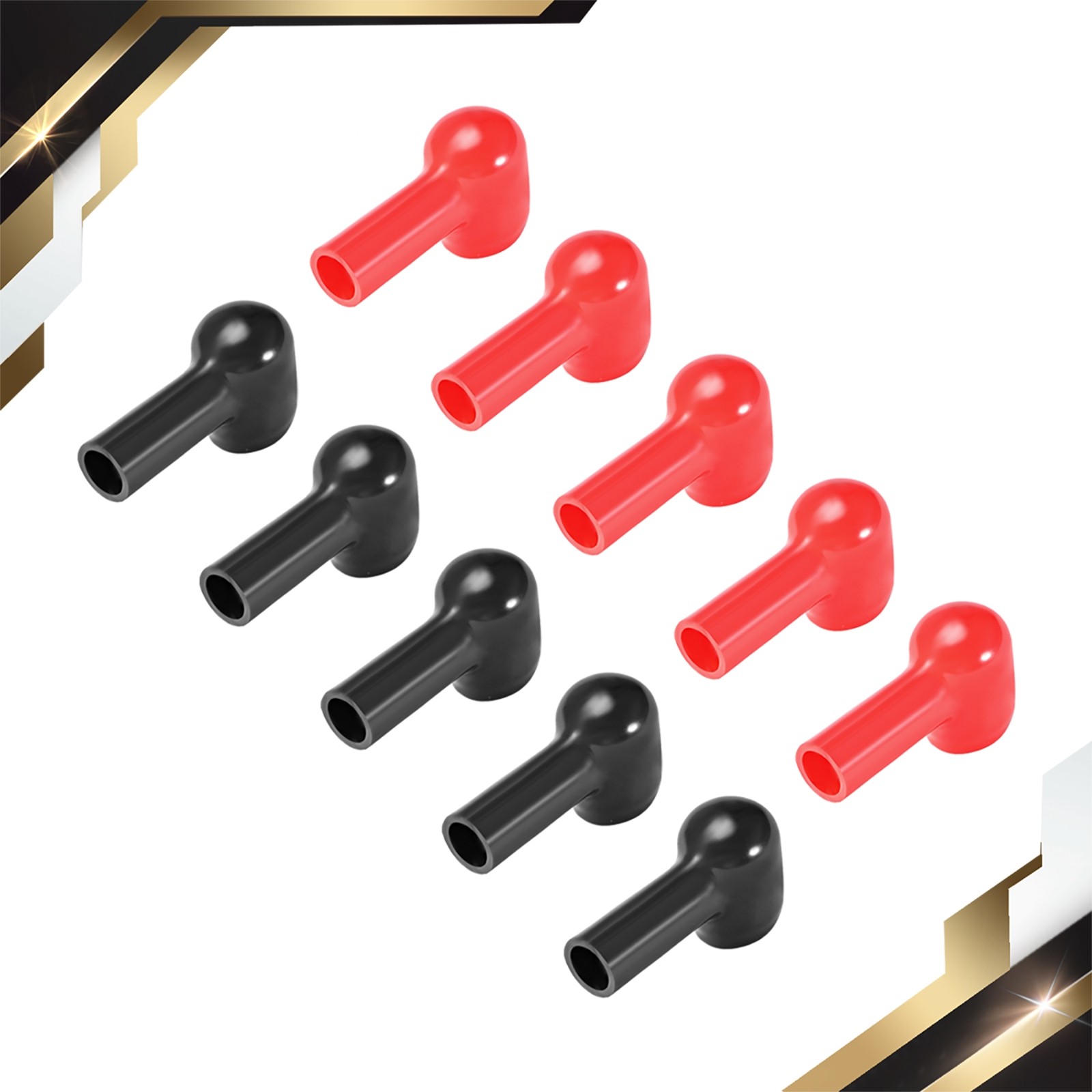 5 Pairs Battery Terminal Insulating Rubber Covers for 14mm Terminal 8mm Cable