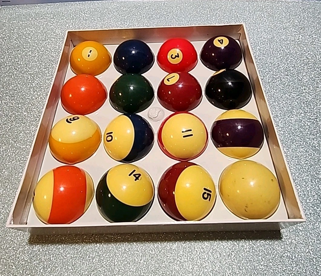 The Level Best Pool Ball Set Swirl Colorful Set of 16
