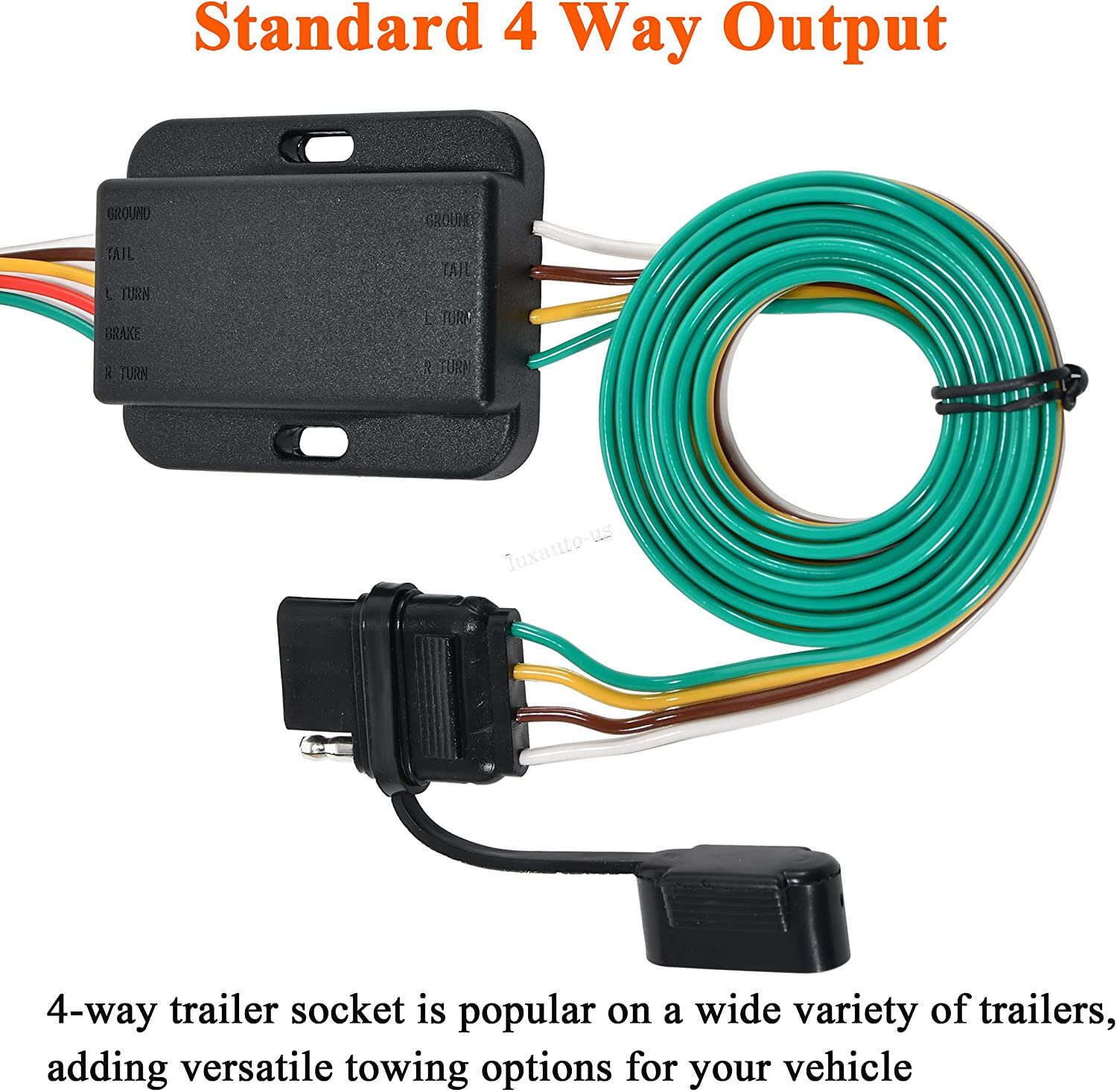 Trailer Hitch Wiring Harness 4 Pin Light Connector For Honda Odyssey 1995-2004