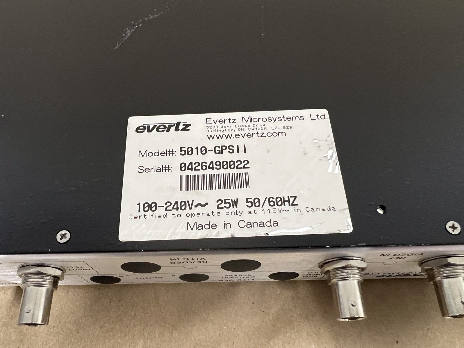 Evertz GPS Timecode Master 5010-GPS II