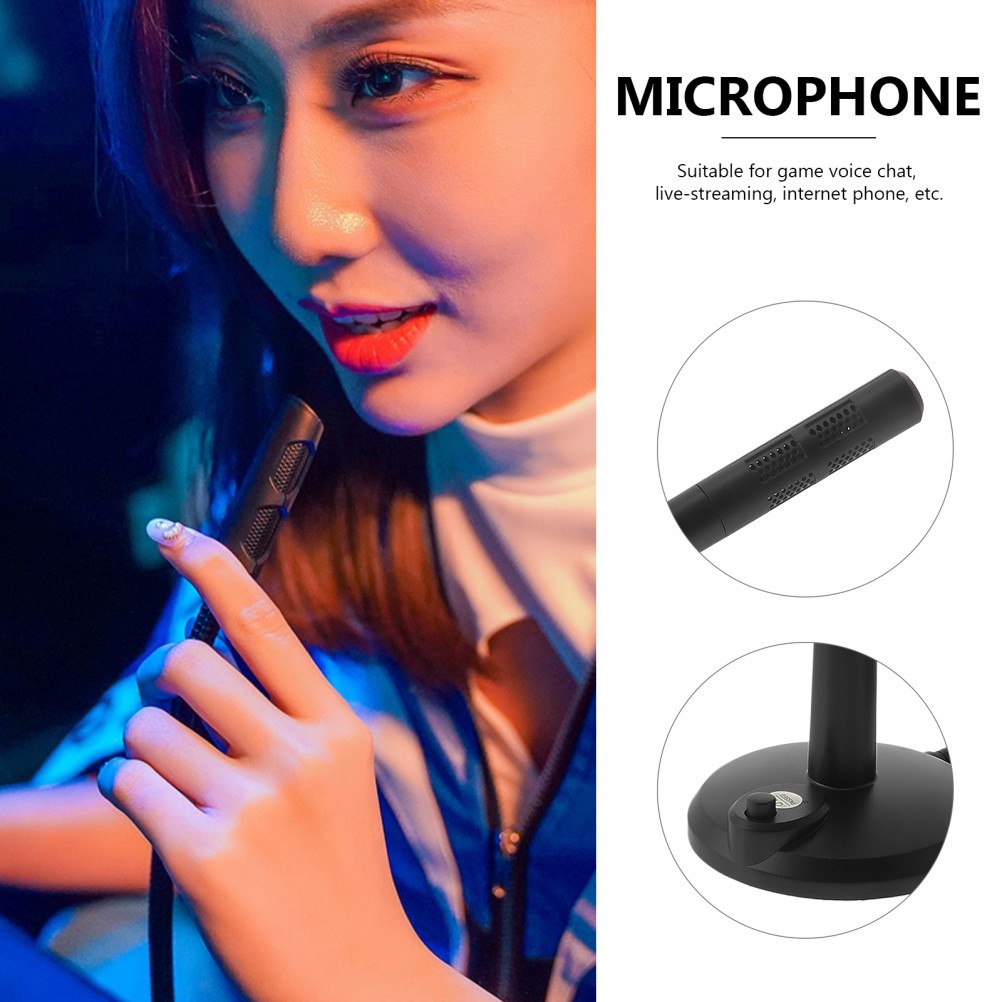 Reusable Black Plastic Tabletop Microphone for Live Streaming and Gaming