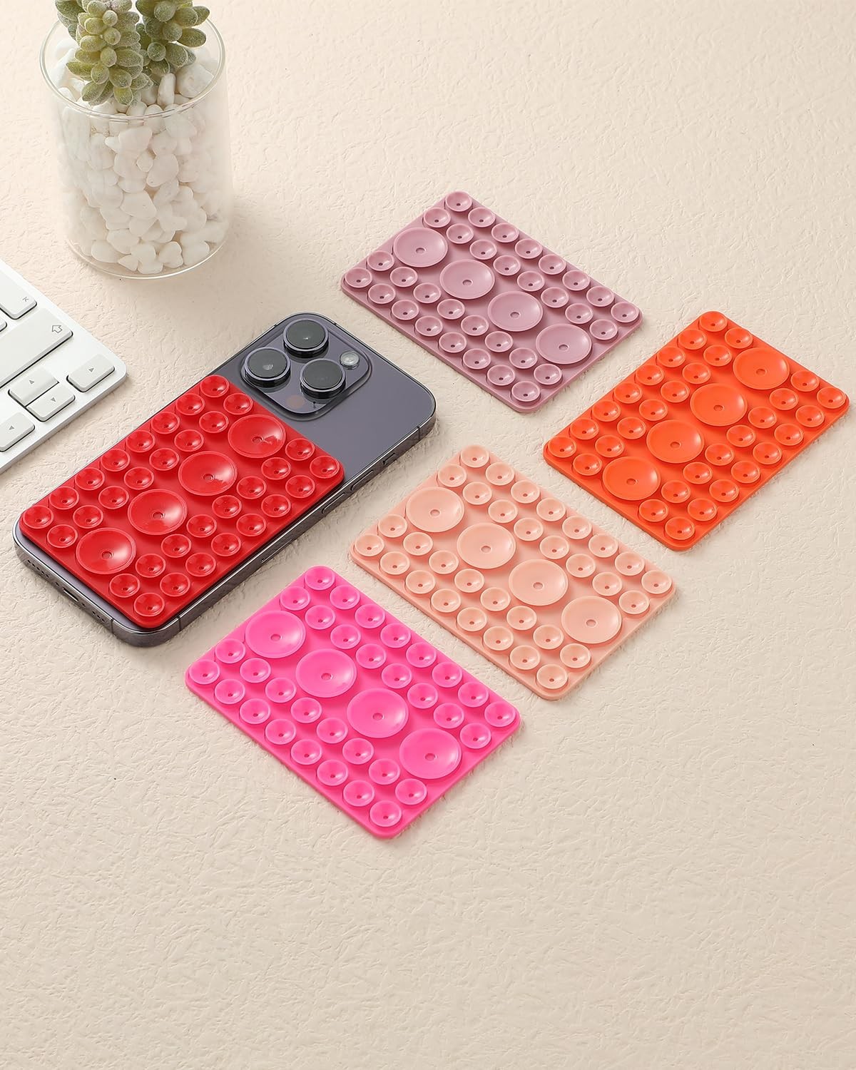 5-Pack Suction Phone Grip, Octo Cup Buddy Phone Case Mount