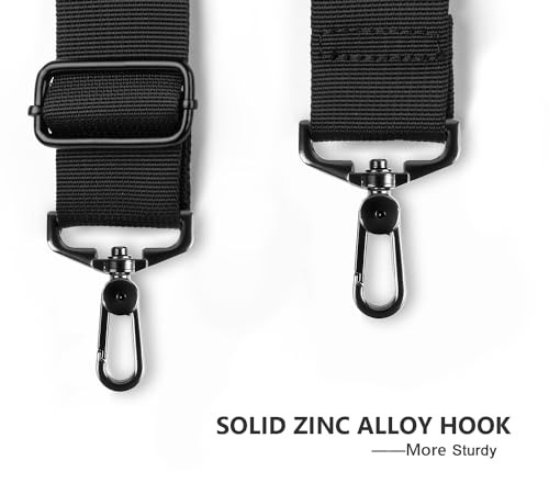Shoulder Strap, 52" Universal Adjustable Padded Laptop Shoulder Strap Black