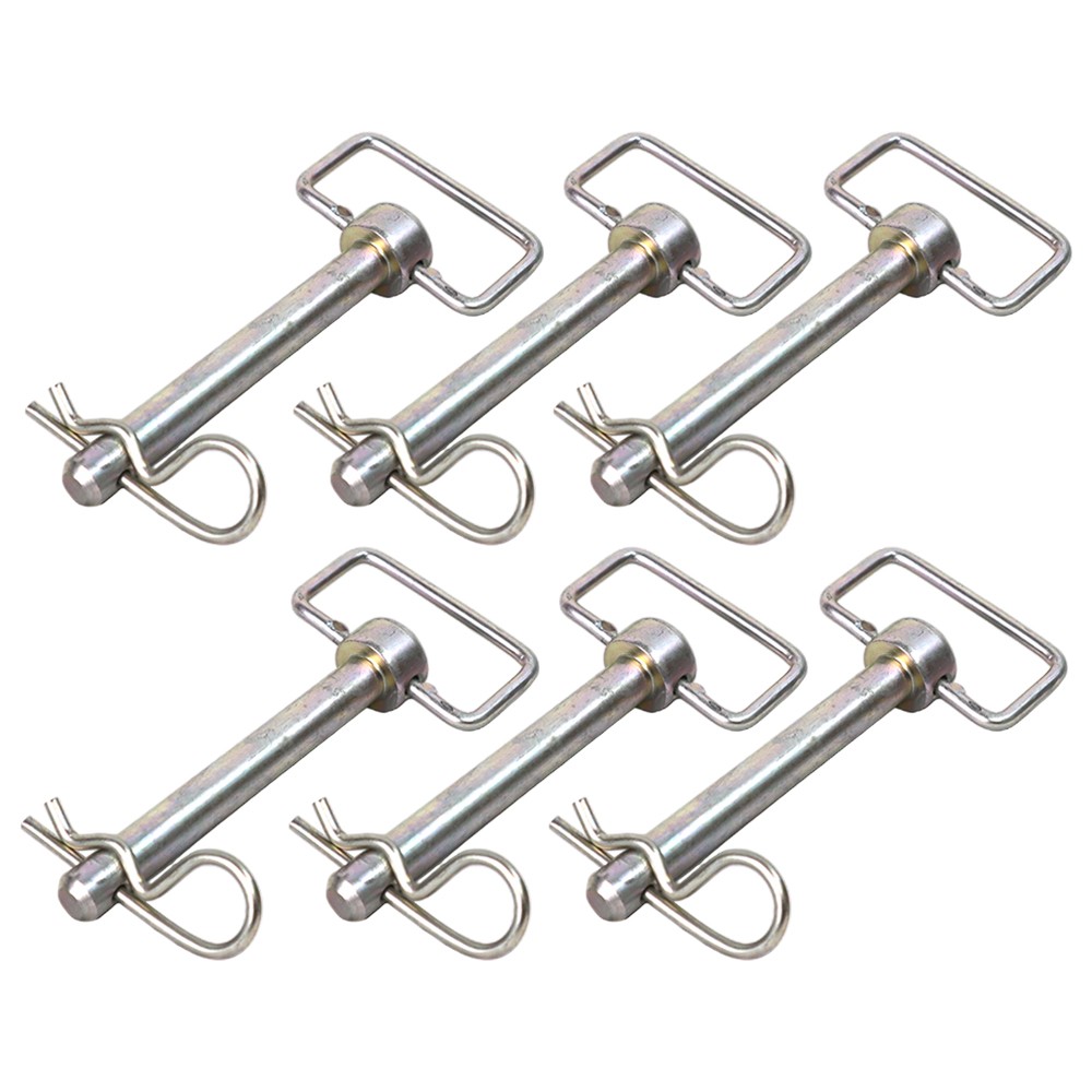 Refurbished 5/8" x 4-5/8" D-Handle Receiver Hitch Pins with Clips - 6 Pack