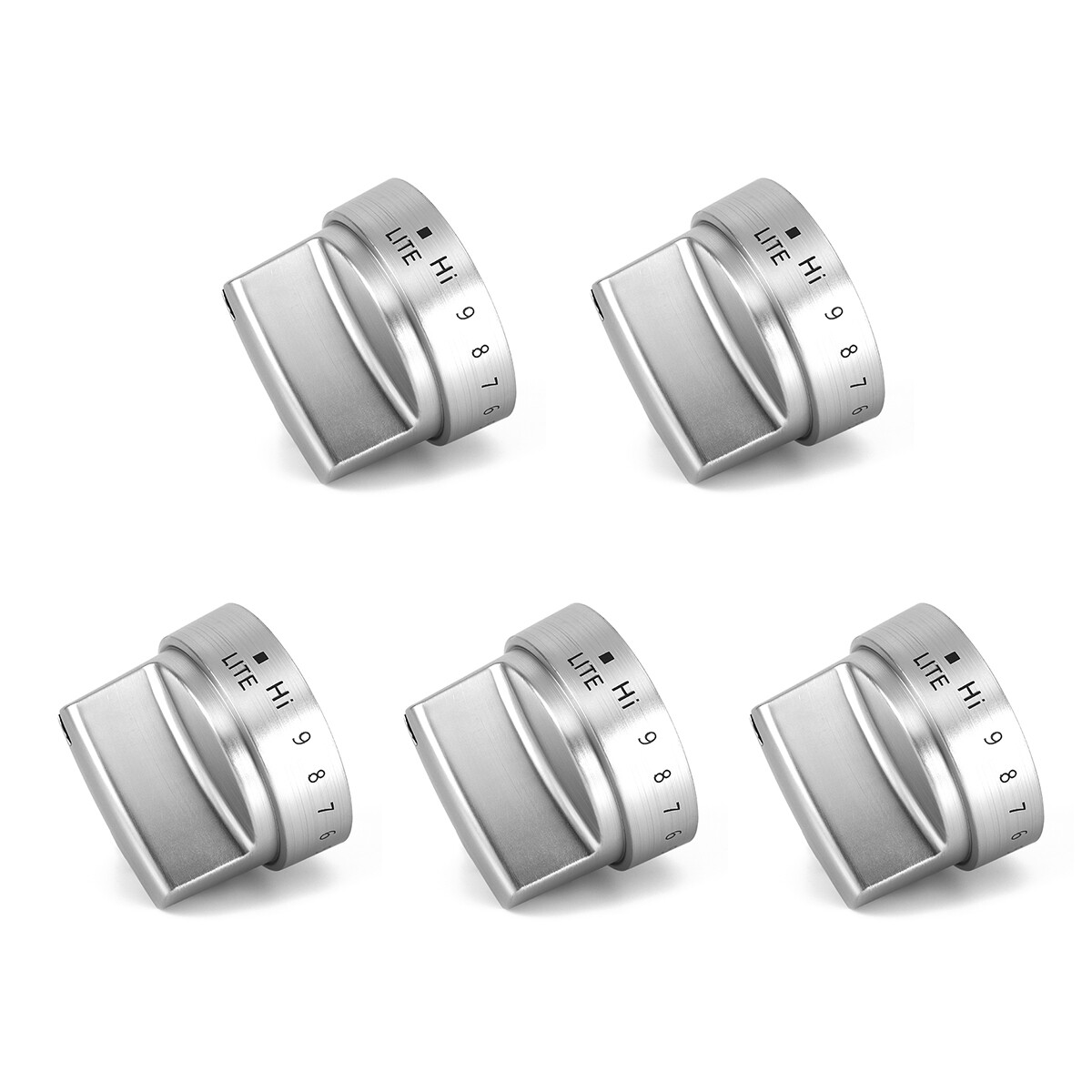 5Pack Stainless Steel Control Knob Compatible with GE Gas Range Stove WB03X24818