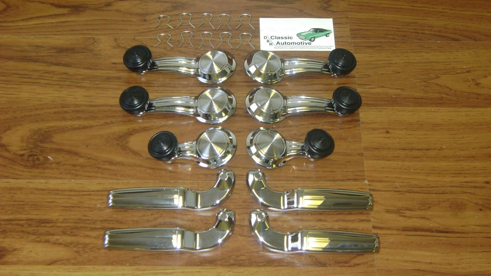 1968-1972 Chevy Chevelle Window Crank Door Handle Vent Knob Set Black 4Dr Wagon