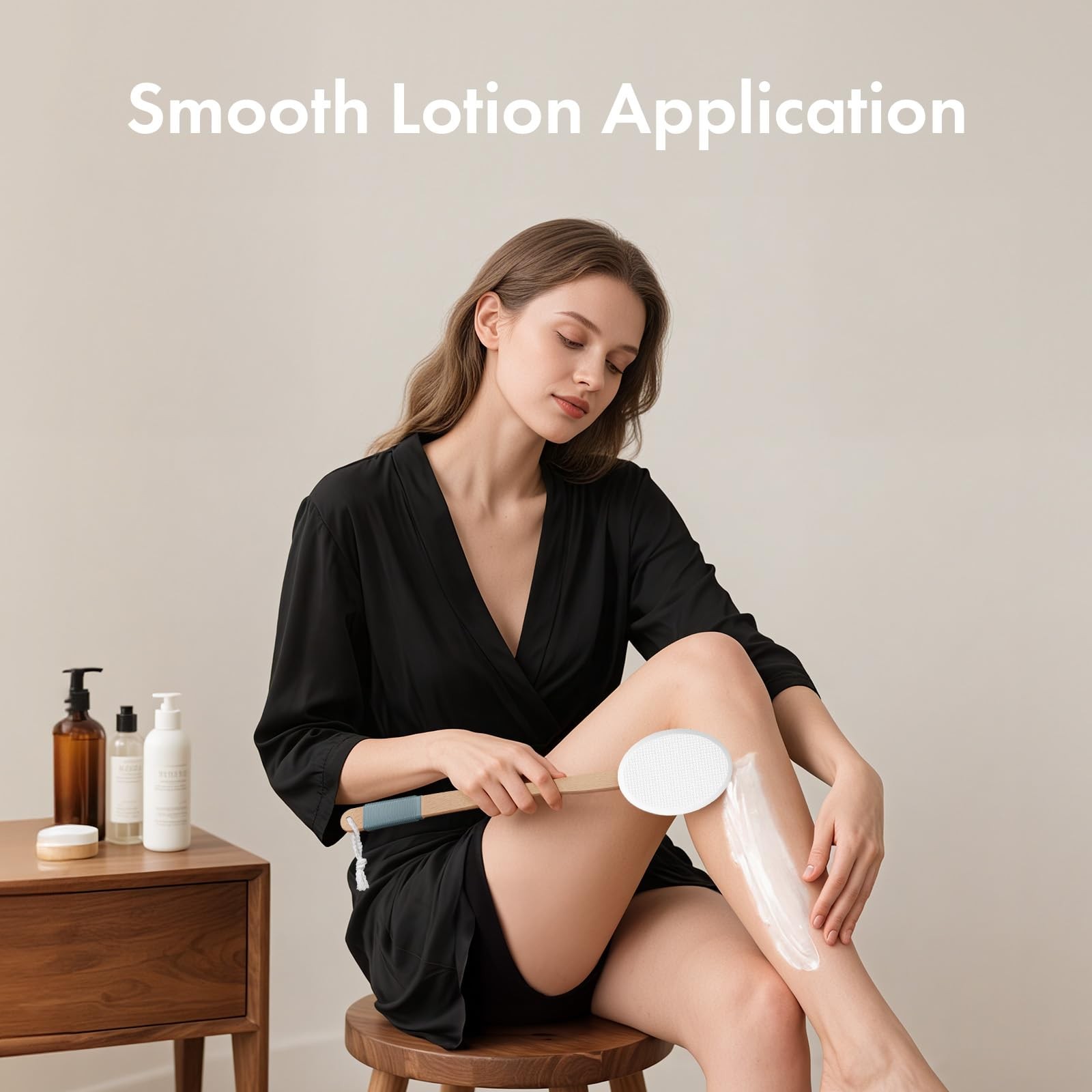AmazerBath Lotion Applicator for Back, Feet, 4 Replacement 4 Piece Set, White