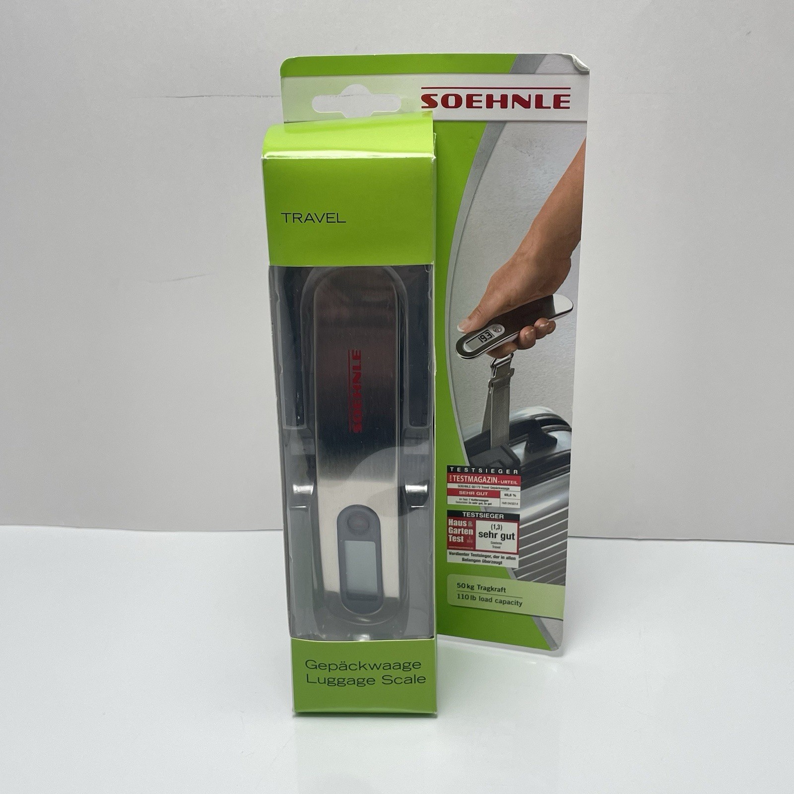 Soehnle Luggage Scale Travel For Weighing On The Go, 110 Pound Capacity