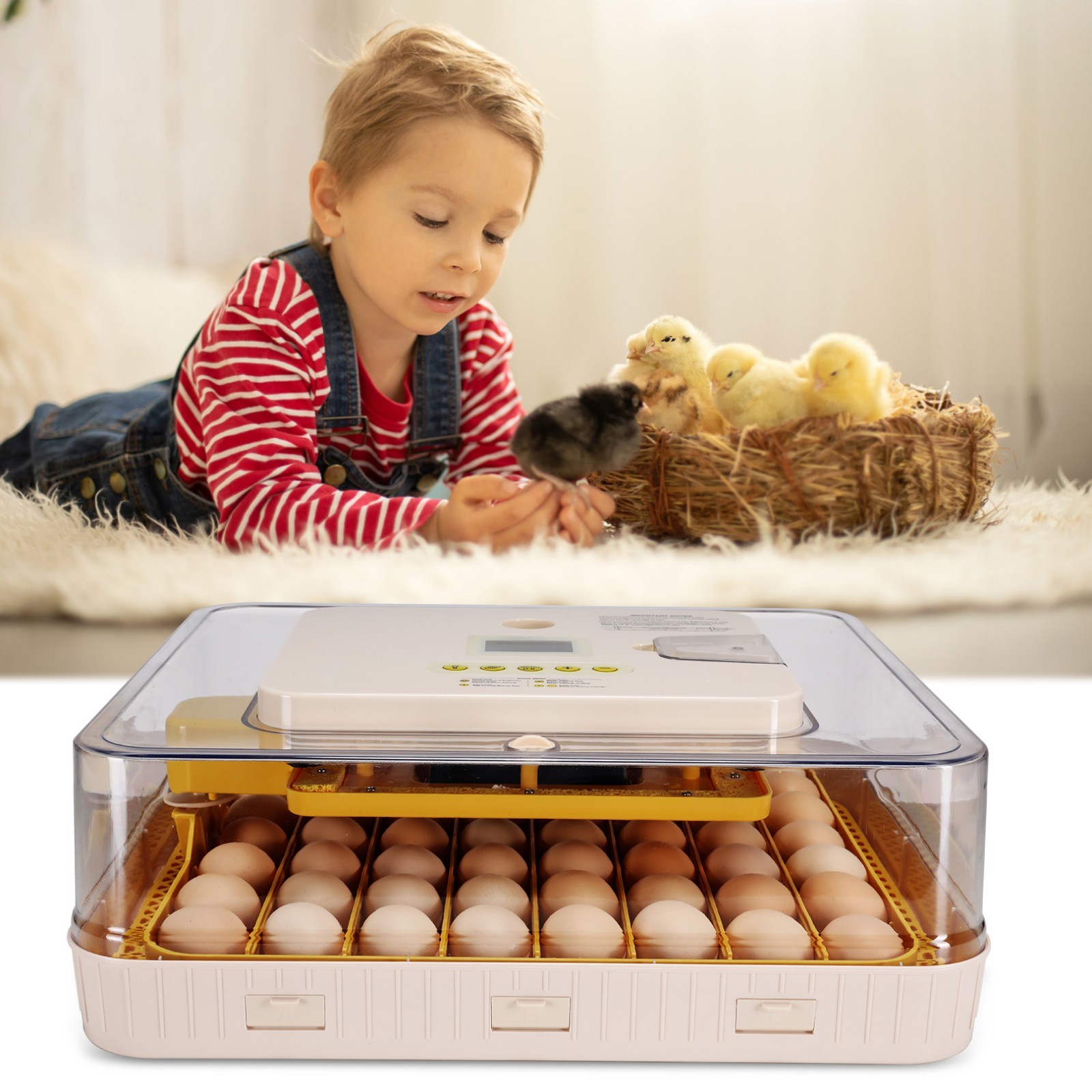 56/70 Eggs Digital Incubator Hatcher Automatic Egg Turning Temperature Control