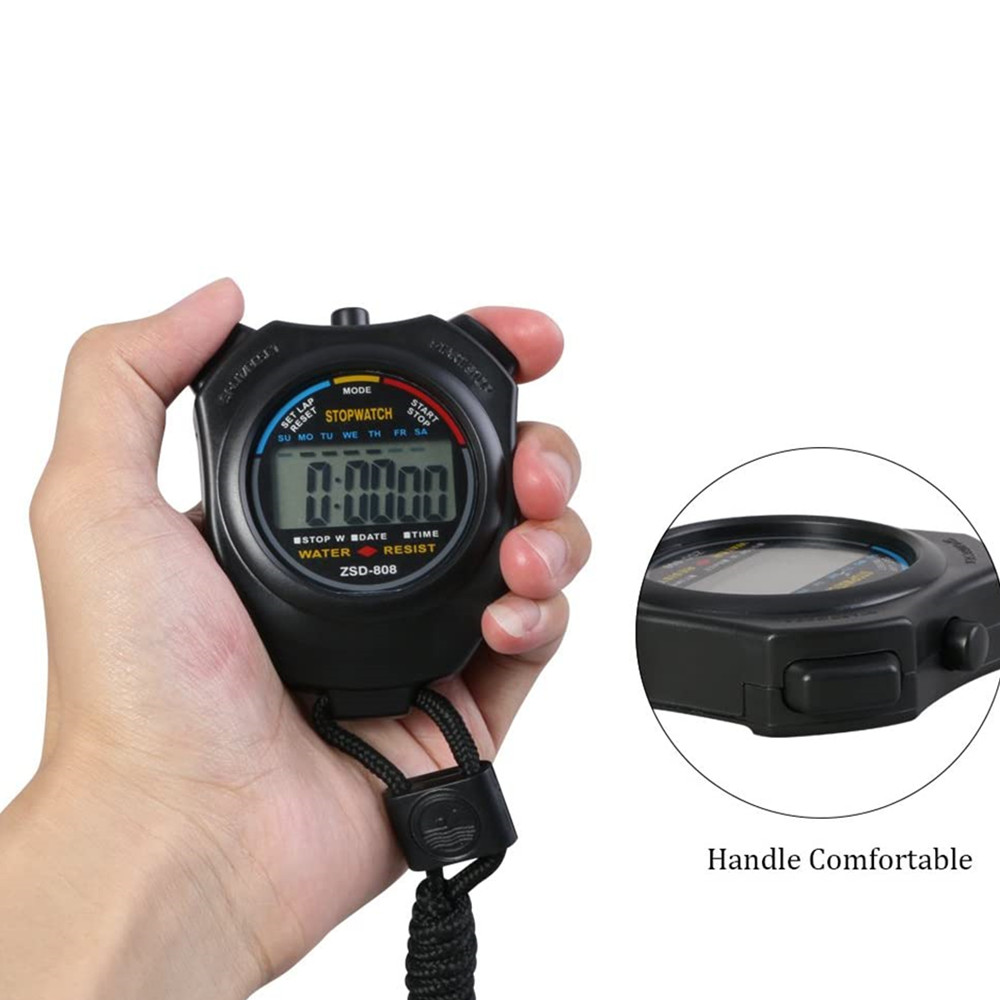 5× Multi-Function Digital Sports Stopwatch Timer Large Display Odometer Watch US