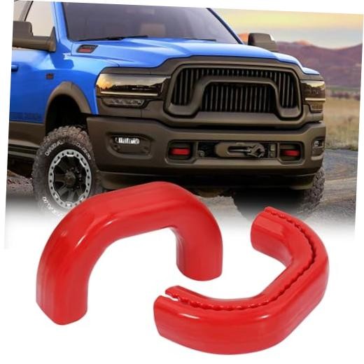 Tow Hook Covers Fits RAM 2500 3500 2019-2025 Red Silicone Protector | Tow Hook