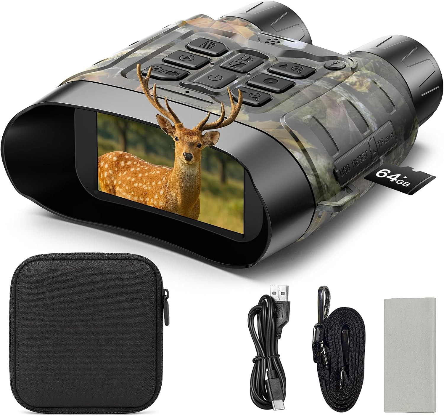 Full Color Night Vision Goggles, 112 MP 4K Night Vision Binoculars 18X Zoom&64GB