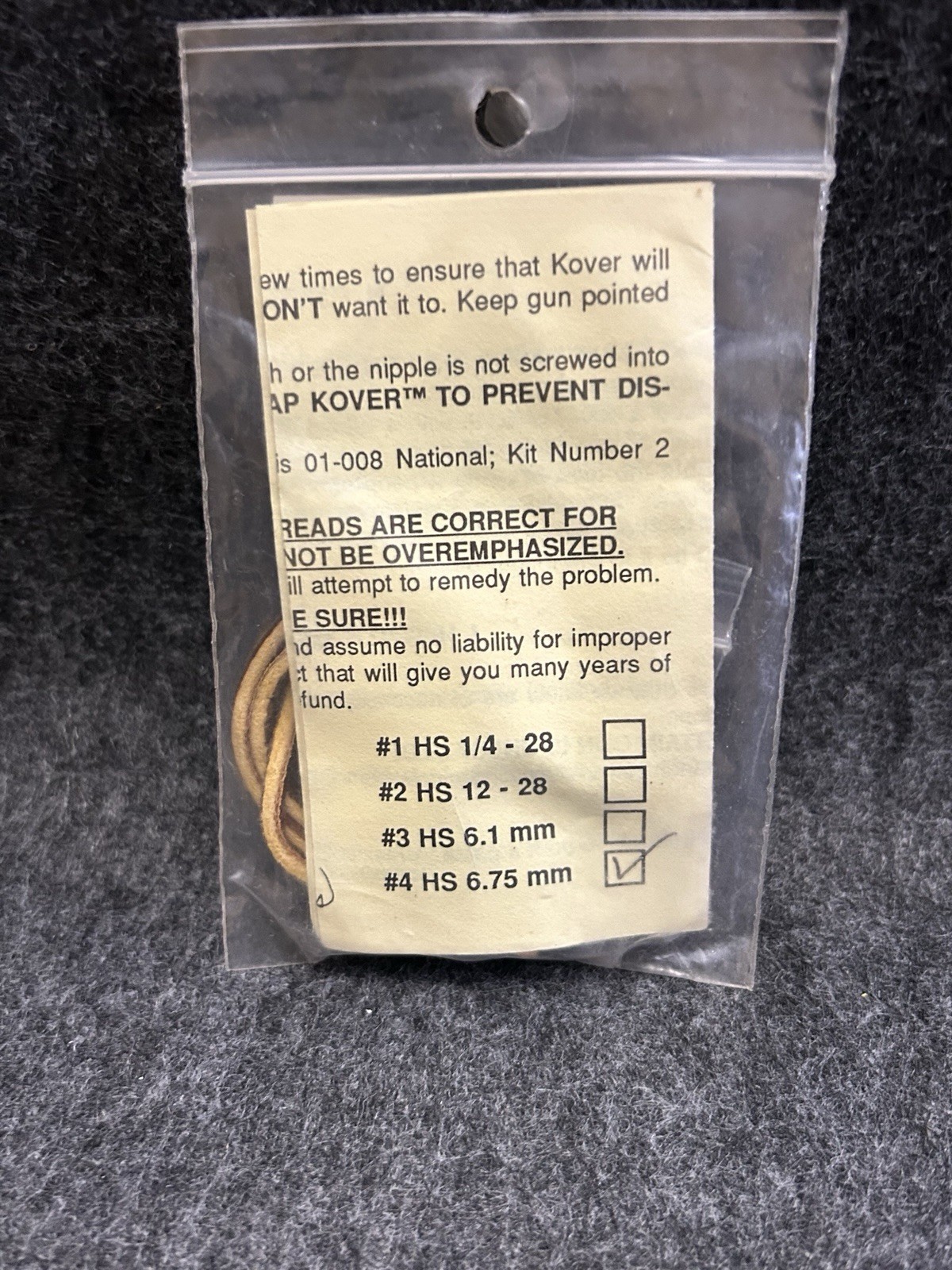 Safe-N-Dry Kap Kover #4 HS 6.75mm