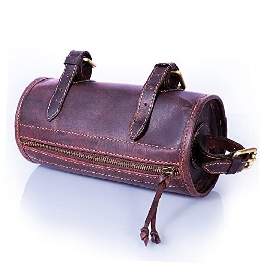Leather Bike Handlebar Bag for Bicycles – Leather Bicycle Bag Cycling