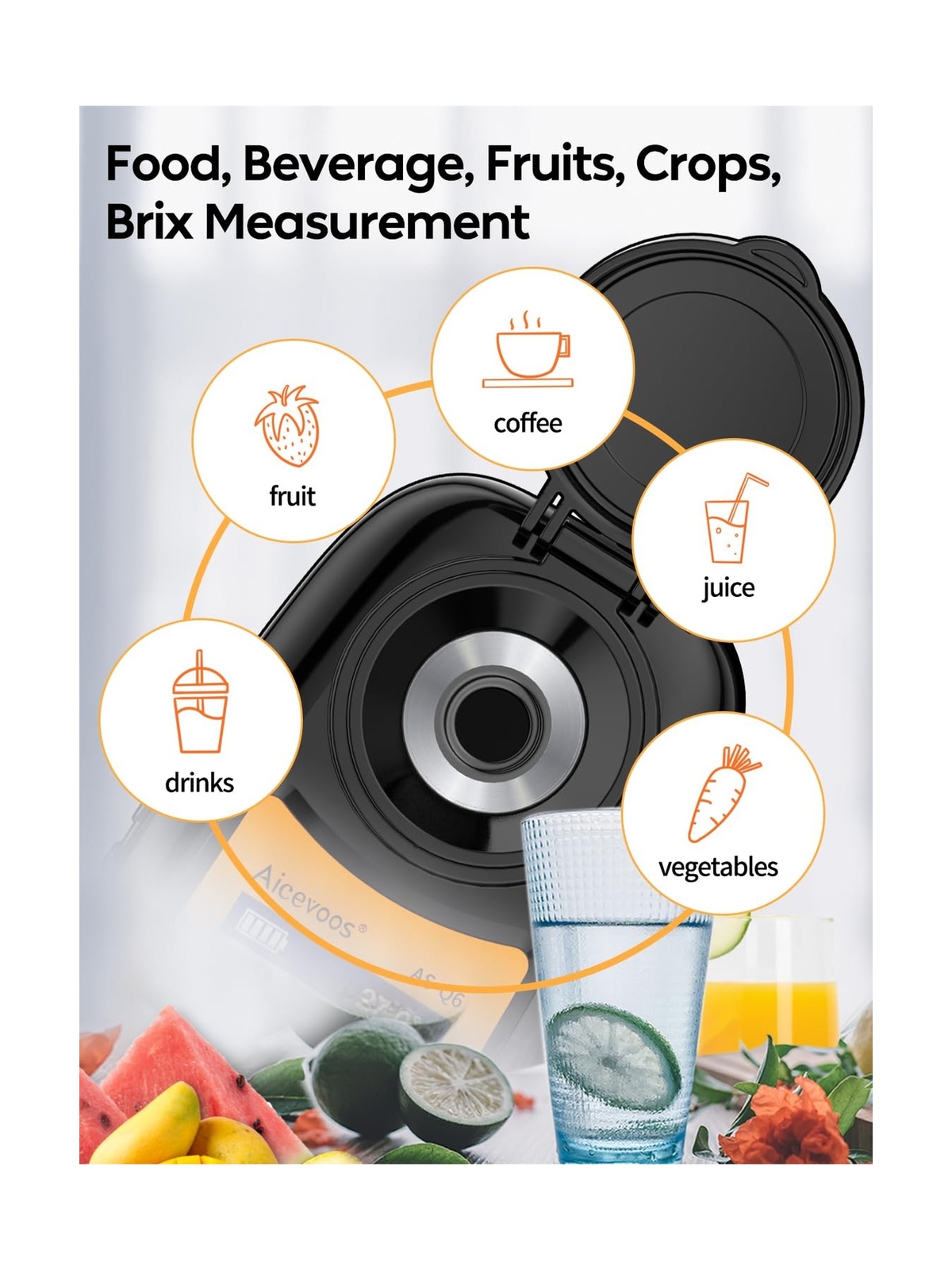 Digital Sugar Brix Refractometer brix Meter Automatic Temperature Compensatio...