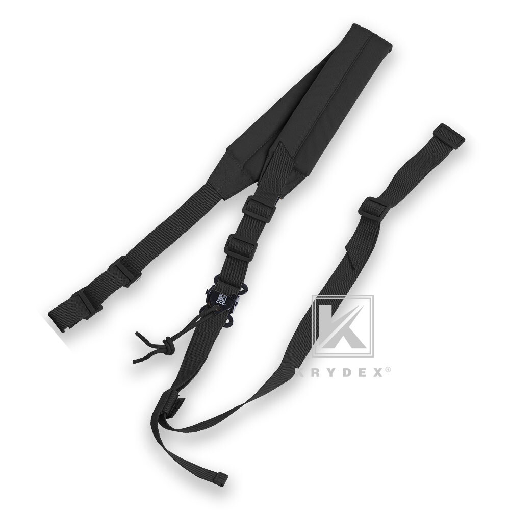 KRYDEX MK2 Sniper Sling Padded Lightweight Quick Tactical Strap 2 Point Black