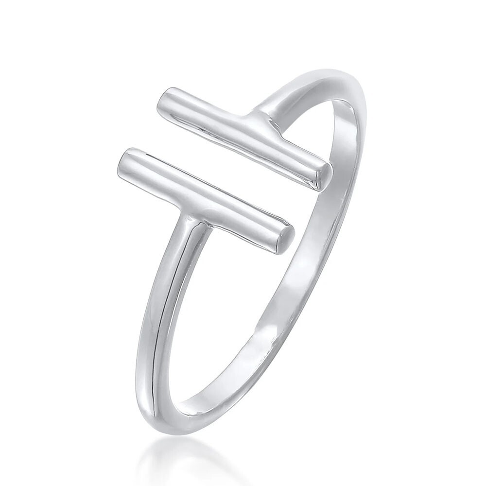 Sterling Silver Equal Sign Toe/Midi Ring 14K White Gold Plated