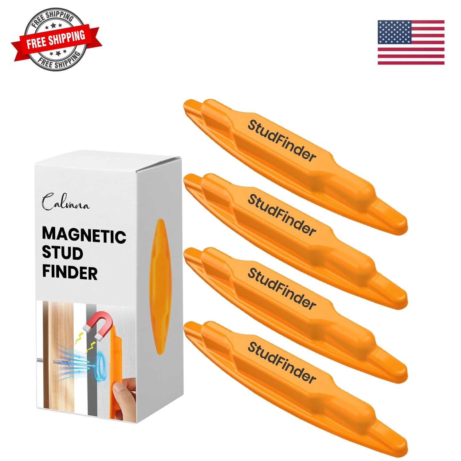 4-Pack Magnetic Stud Finder Wall Scanner, Stud Finder Magnet, Wall Detector S...