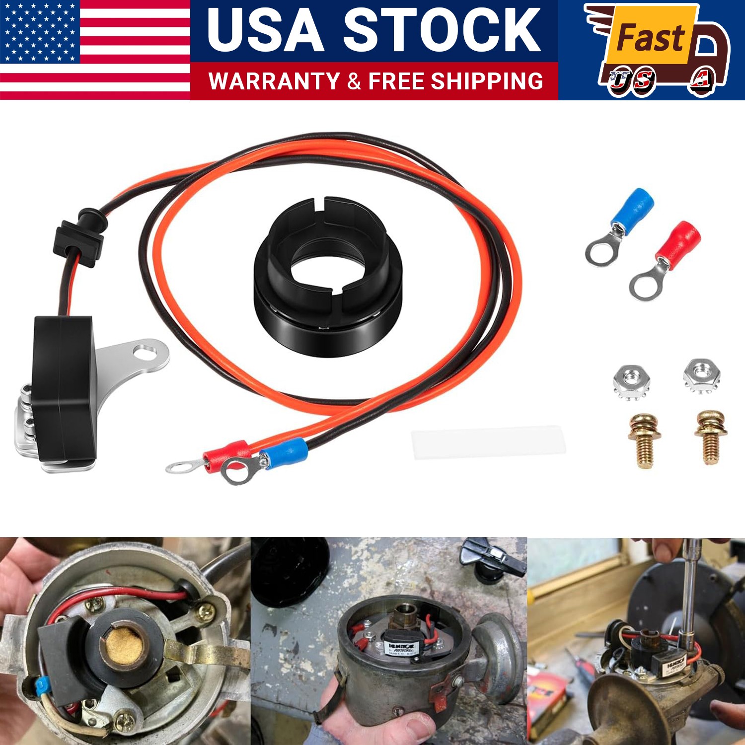 For Ford V8 1281 Ignition Points-to-Electronic Conversion Kit Ignitor