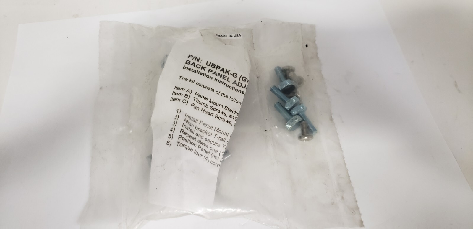 INTEGRA ENCLOSURES UBPAK-G UNIVERSAL BACK PANEL ADJUSTMENT KIT, NIB