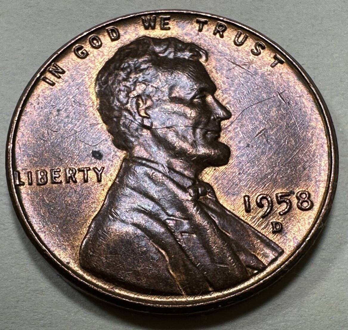 1958-D 1C Lincoln Cent Wheat Penny 5495N