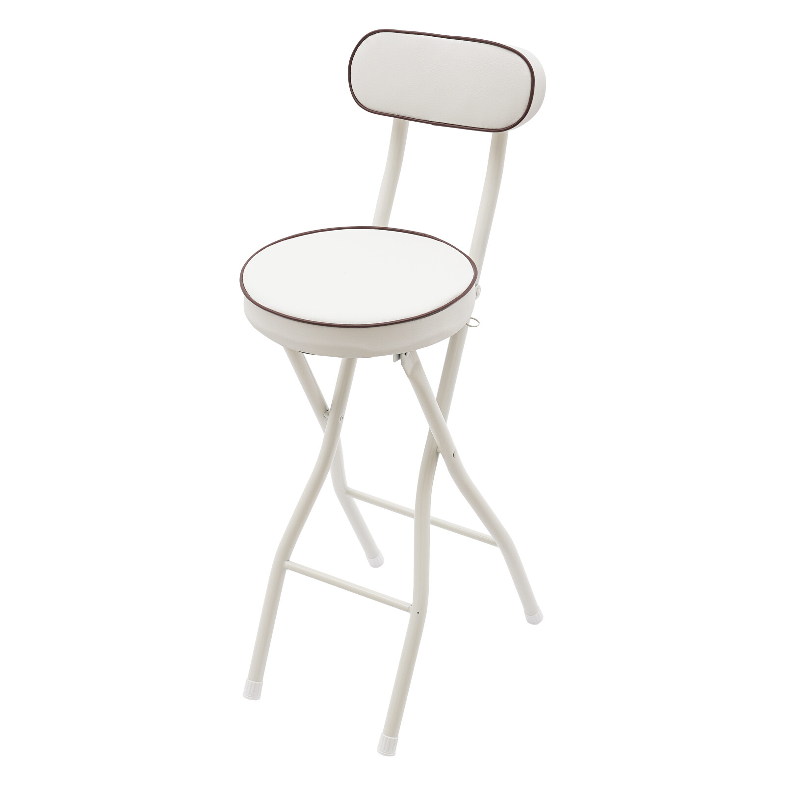 2 Pcs Folding Bar Stool with Backrest Tall Foldable Stool Chair Portable