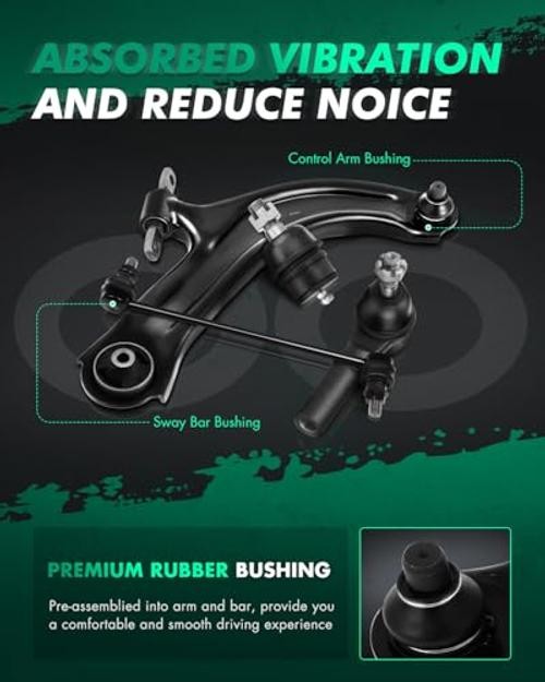 12pcs Suspension Kit 2 Upper Control Arm 2 Lower Ball Joint 2 Outer Tie Rod 2