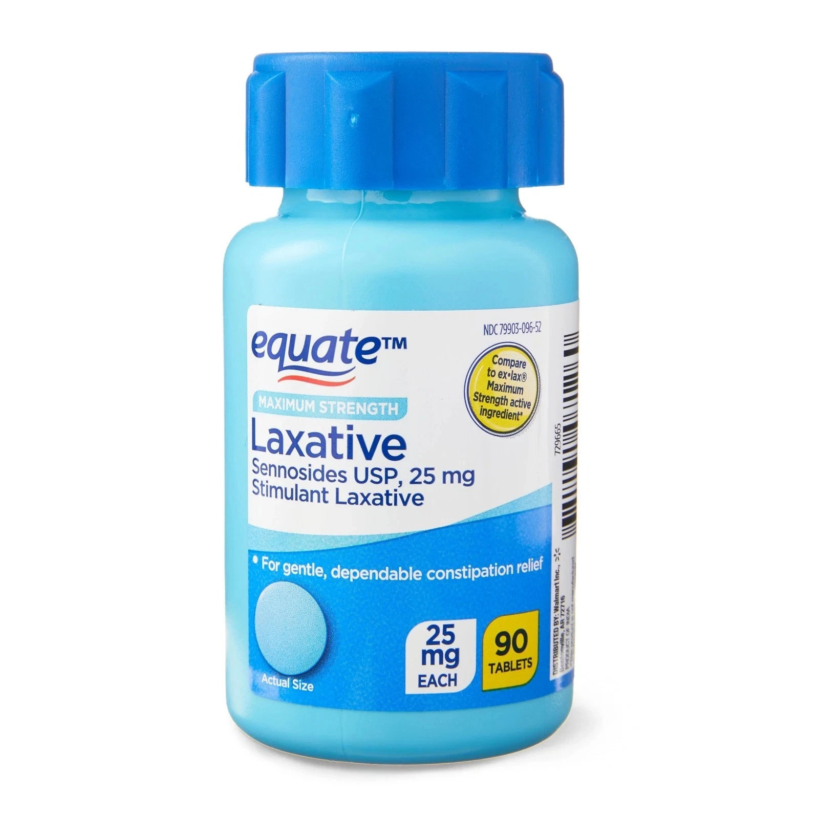 Equate Maximum Strength Sennosides USP Laxative Tablets 25 mg 90 Count, 2 Pack