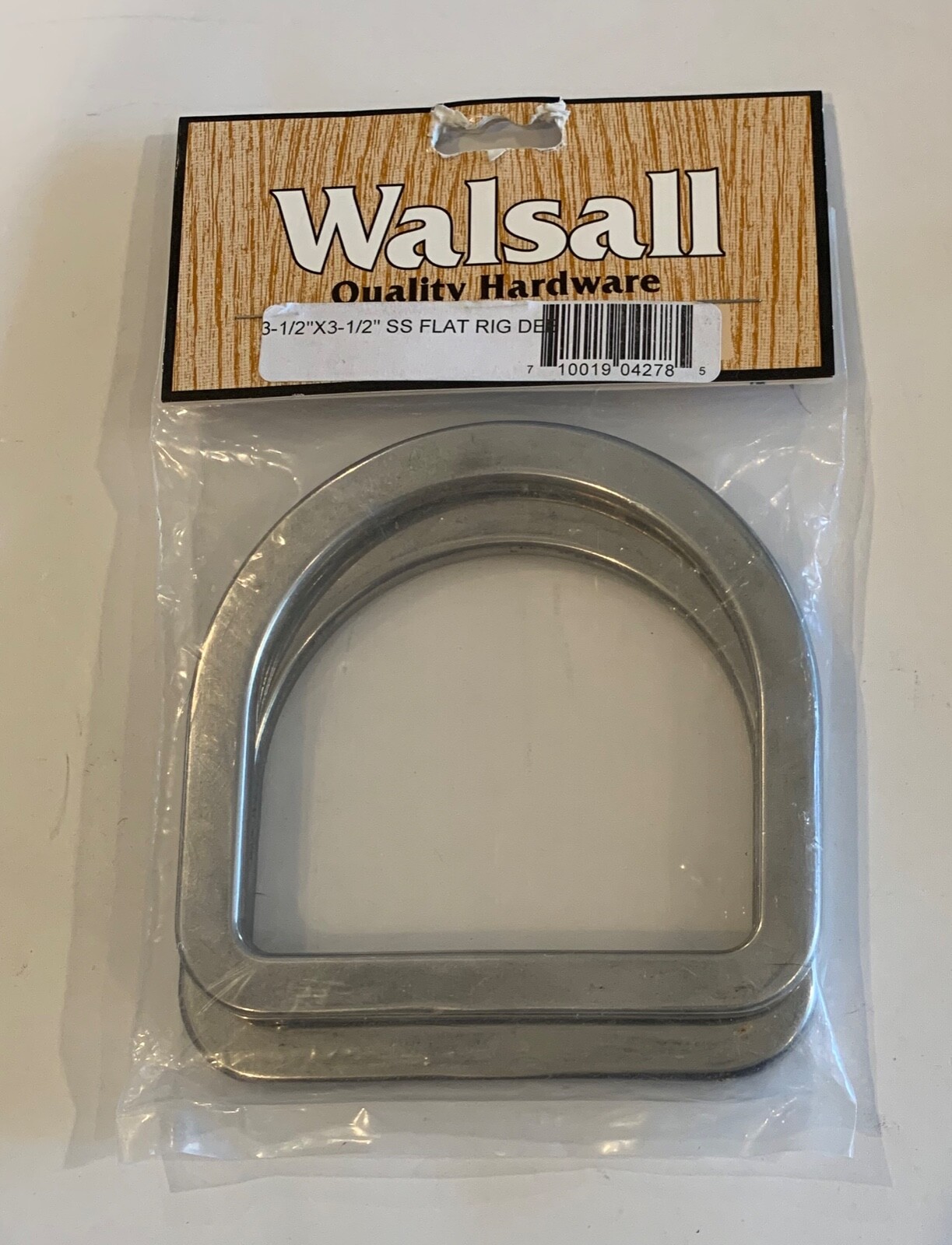 Walsall Quality Hardware 3-1/2”x3-1/2" Flat Rig Dee Round Edge Stainless 2-Pack