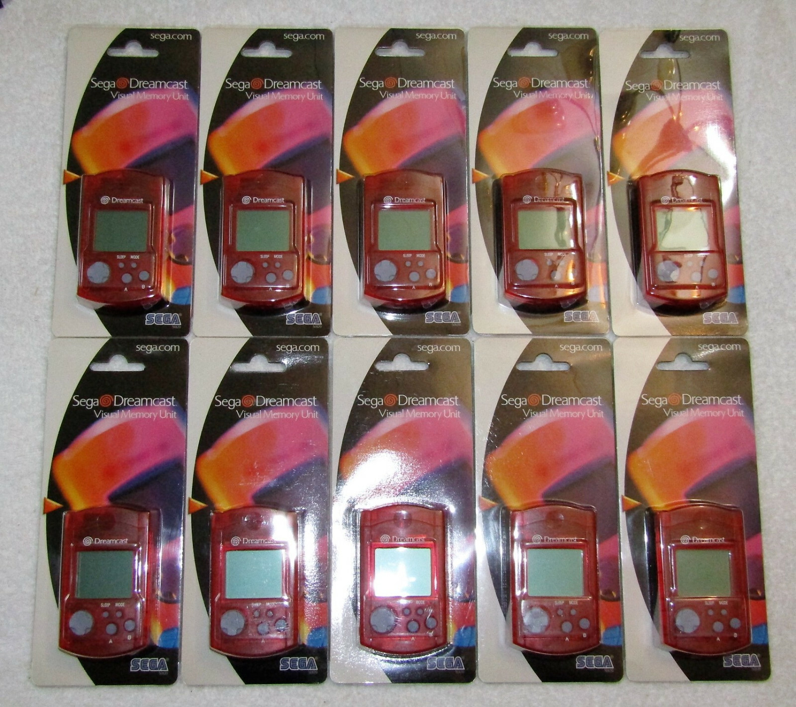 Official Sega Dreamcast Clear Red VMU Memory Card HKT-7000 Brand New Sealed!