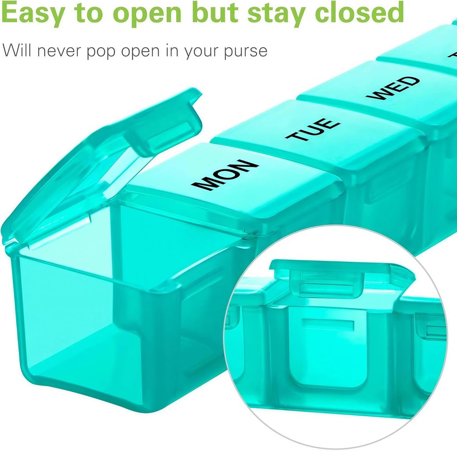 Weekly Pill Organizer Large 2 Packs, Extra Large Travel Pill Organizers
