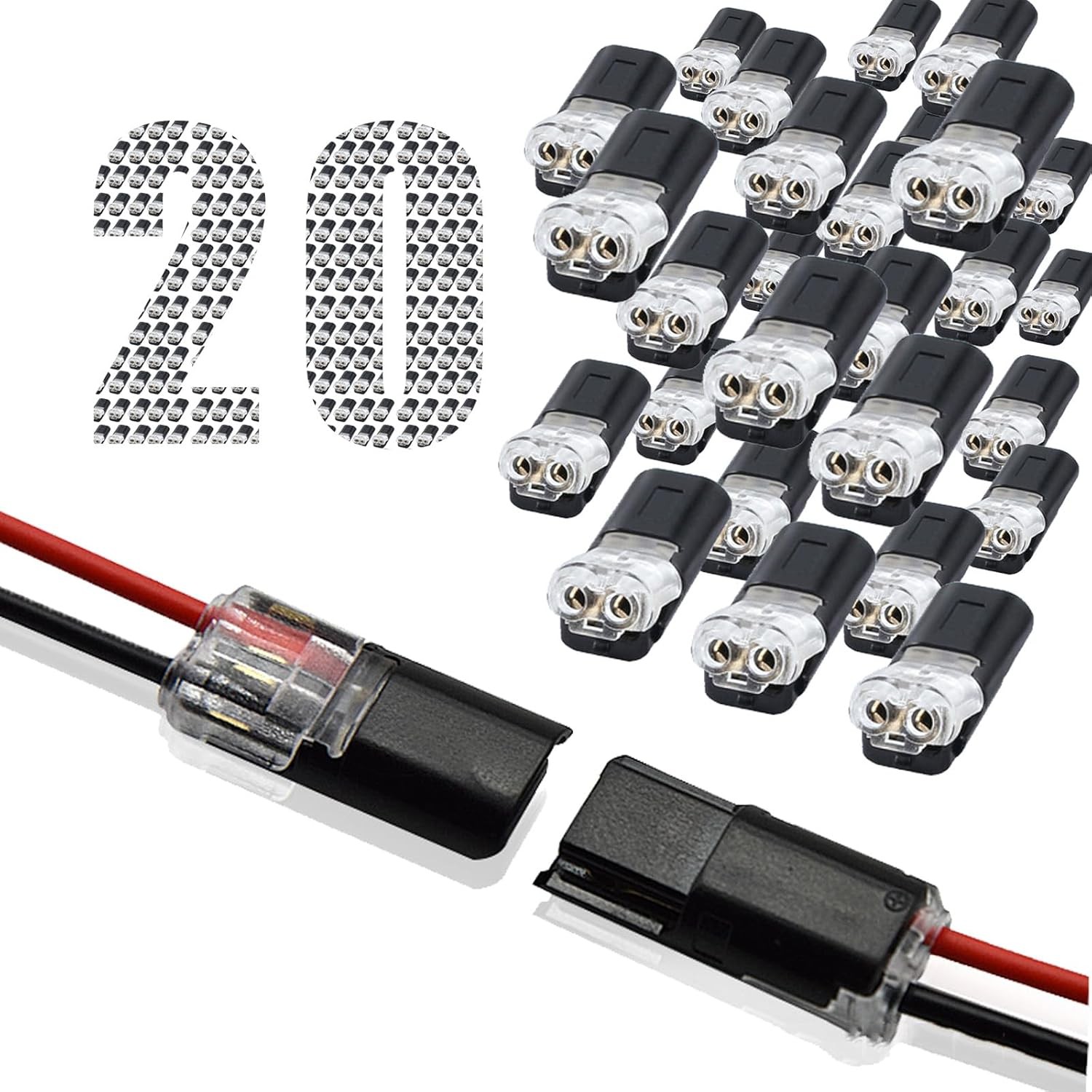 Wire Connectors Kit, Double Wire Plug-in Lock Strip Connector, Quick Connect