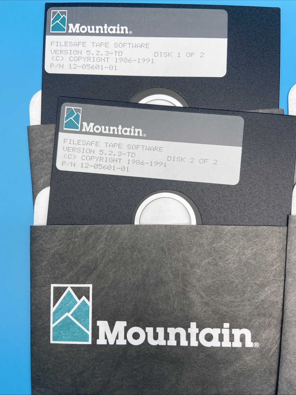 (2 Sets) Mountain FileSafe Tape Software v5.2.3-TD - 4x 5.25" Floppy Disk As Is