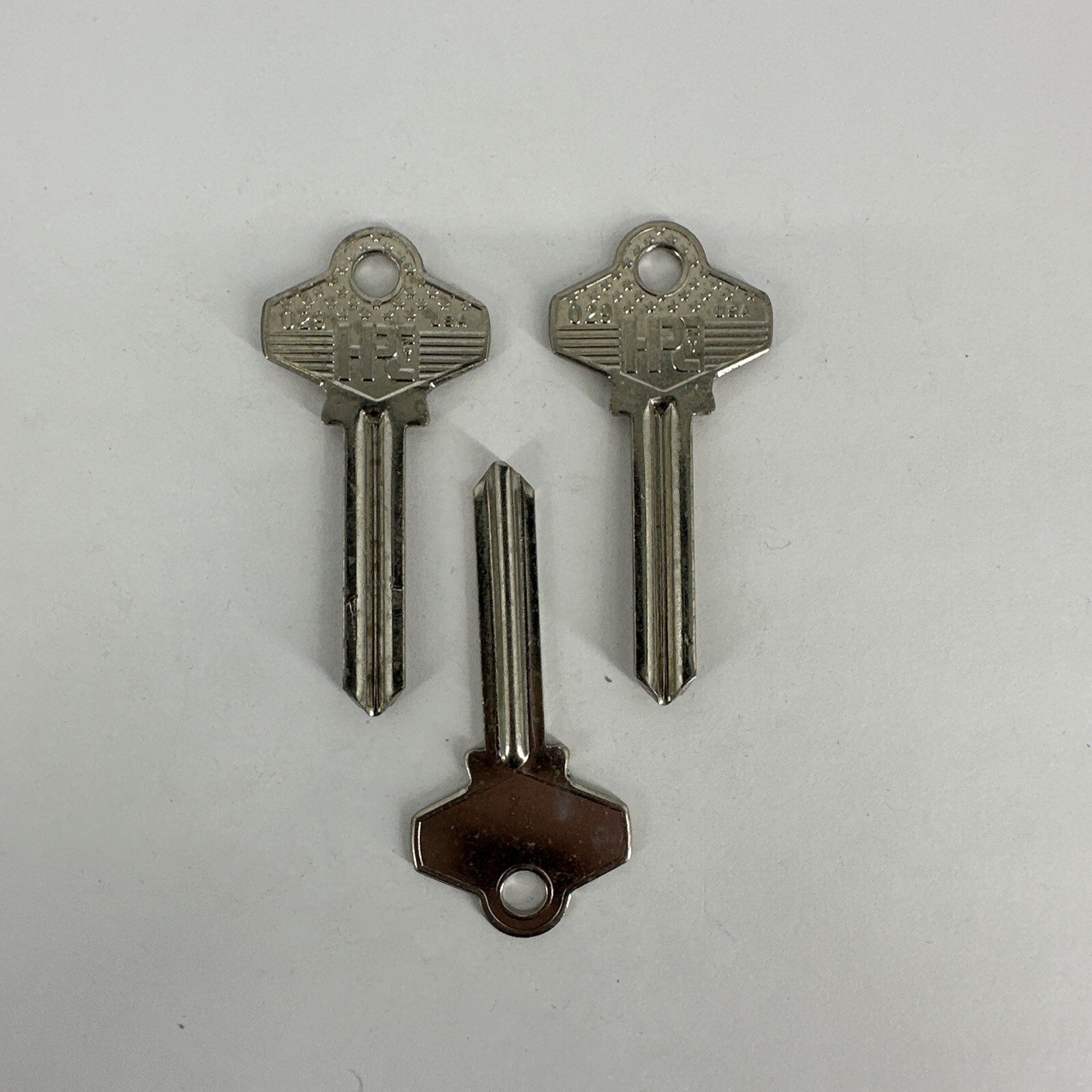 LOT OF 3 RARE Vintage HPC 029 Key Blank Uncut Keys SC6 Made in USA