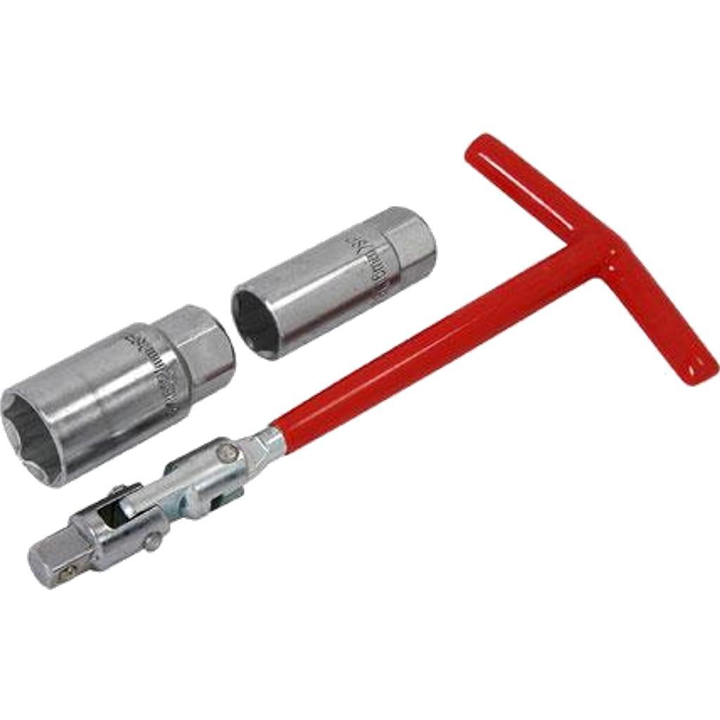 Neilsen 2pc 3/8" Spark Plug Square Metric Socket 16mm 21mm Universal Link
