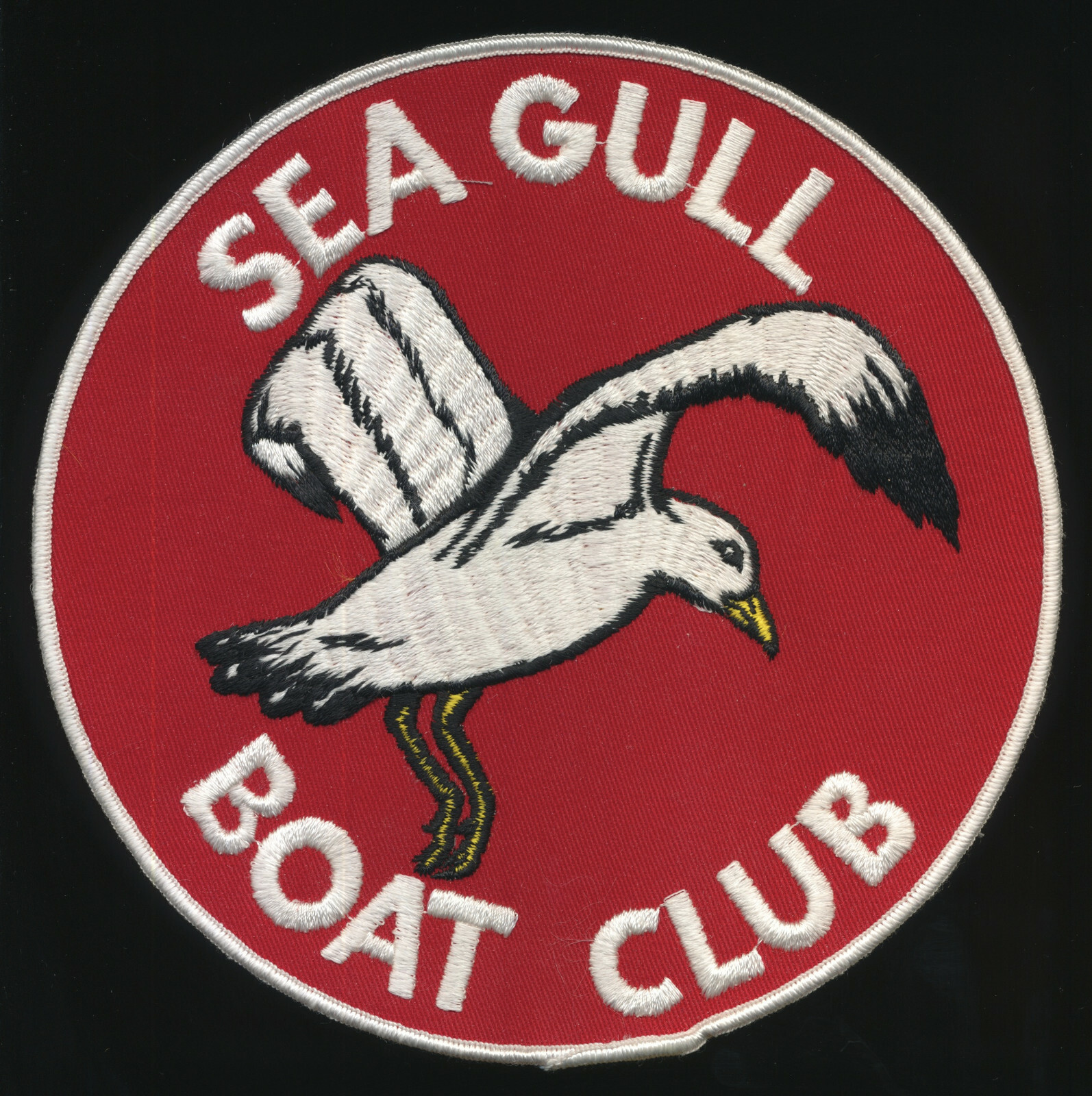 Vtg Sea Gull Boat Club 7" Jacket Embroidered Patch Yachting Sailing Boating