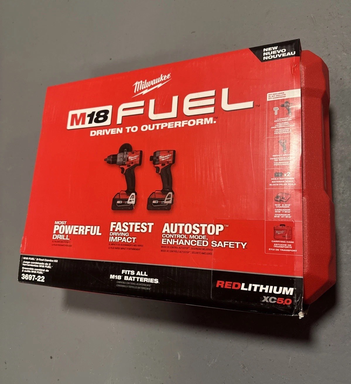 Milwaukee 3697-22 M18 FUEL Brushless Hammer Drill Impact Driver Combo Kit GEN 4