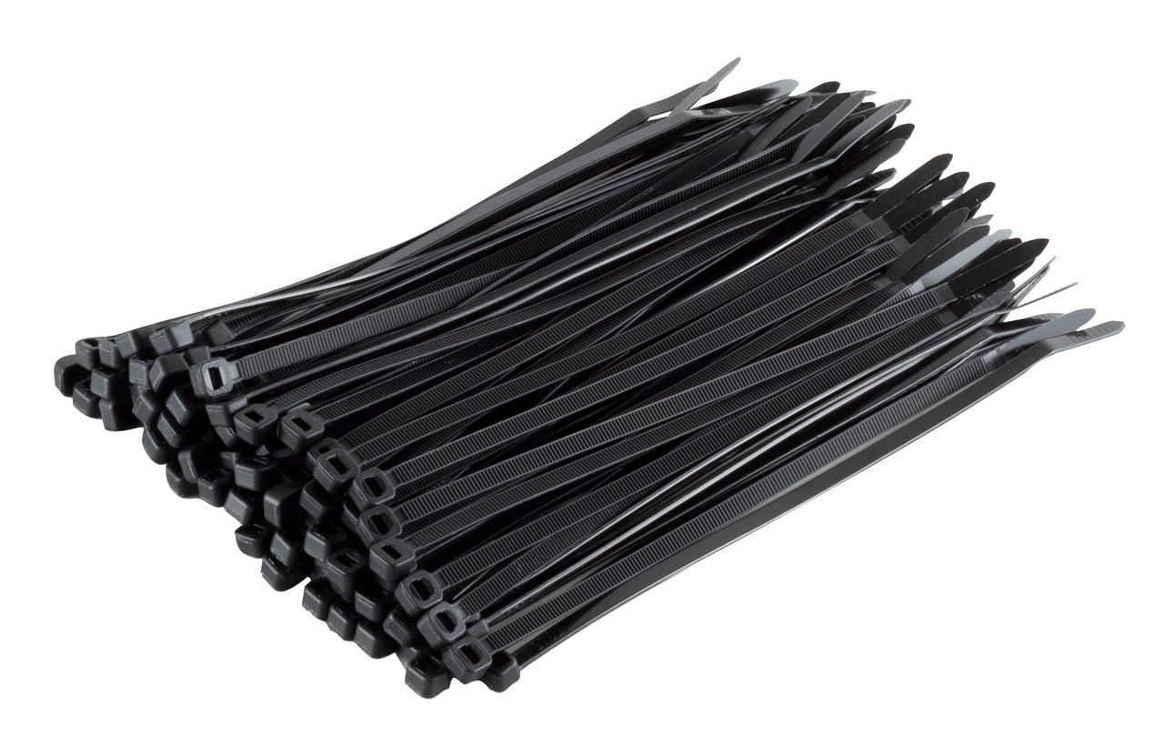 100-Pack 8in Black Nylon Zip Ties, 75lb UL-Listed Heavy Duty Cable Ties USA