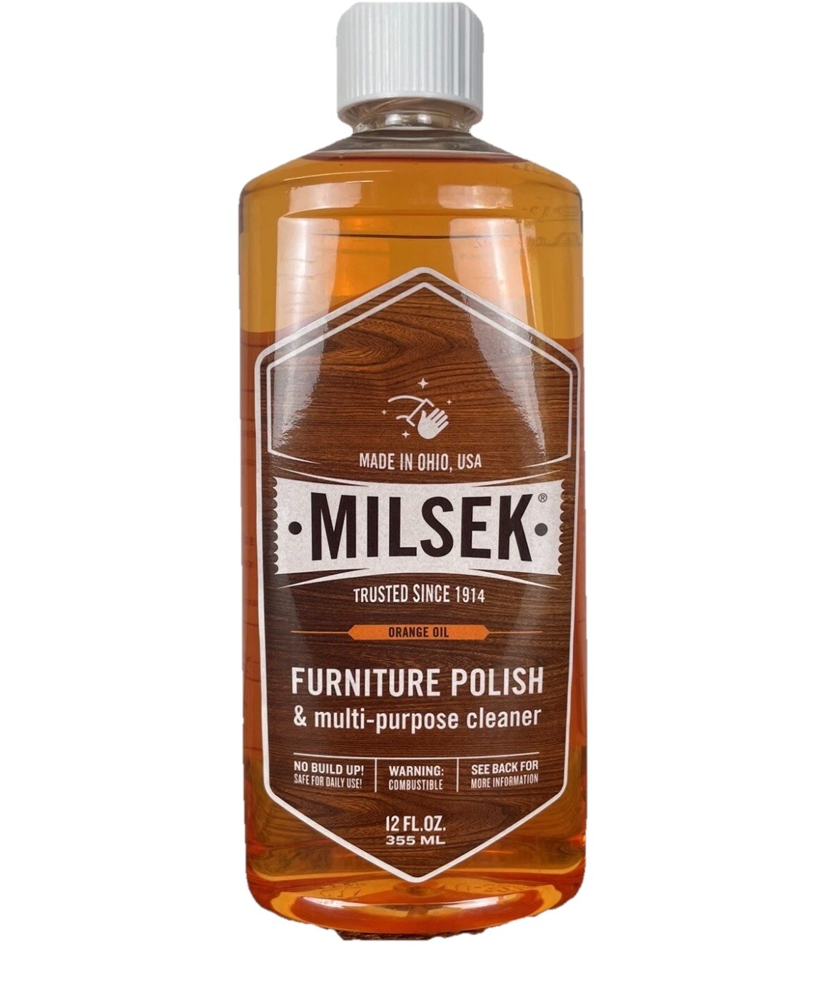 Milsek 12 Oz. Orange Furniture Polish & Cleaner New Unopened Made in Ohio
