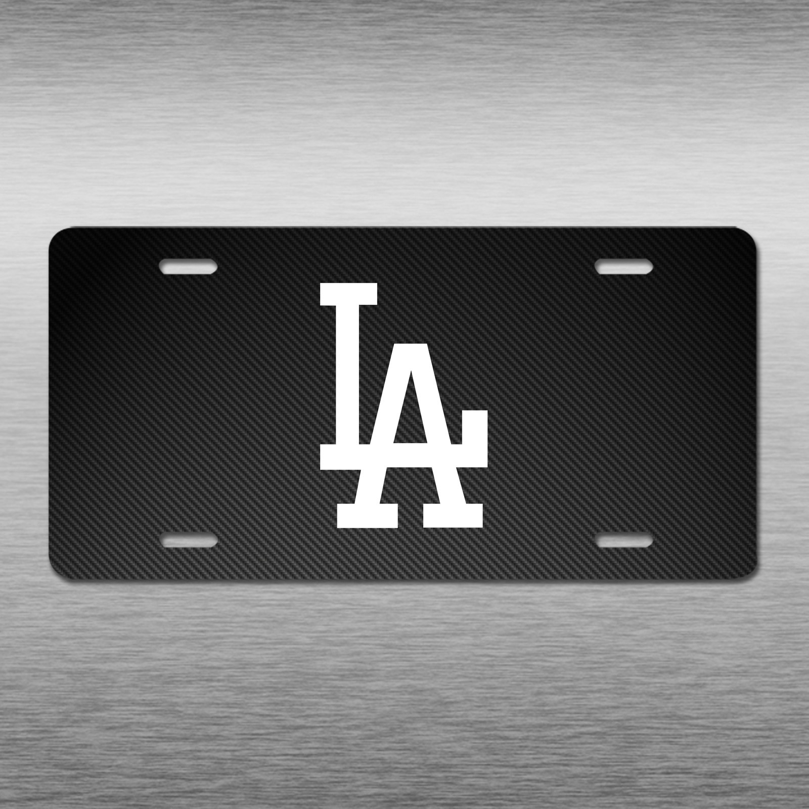 Los Angeles Dodgers Inspired Novelty Art LICENSE PLATE Carbon Fiber Look LA Tag