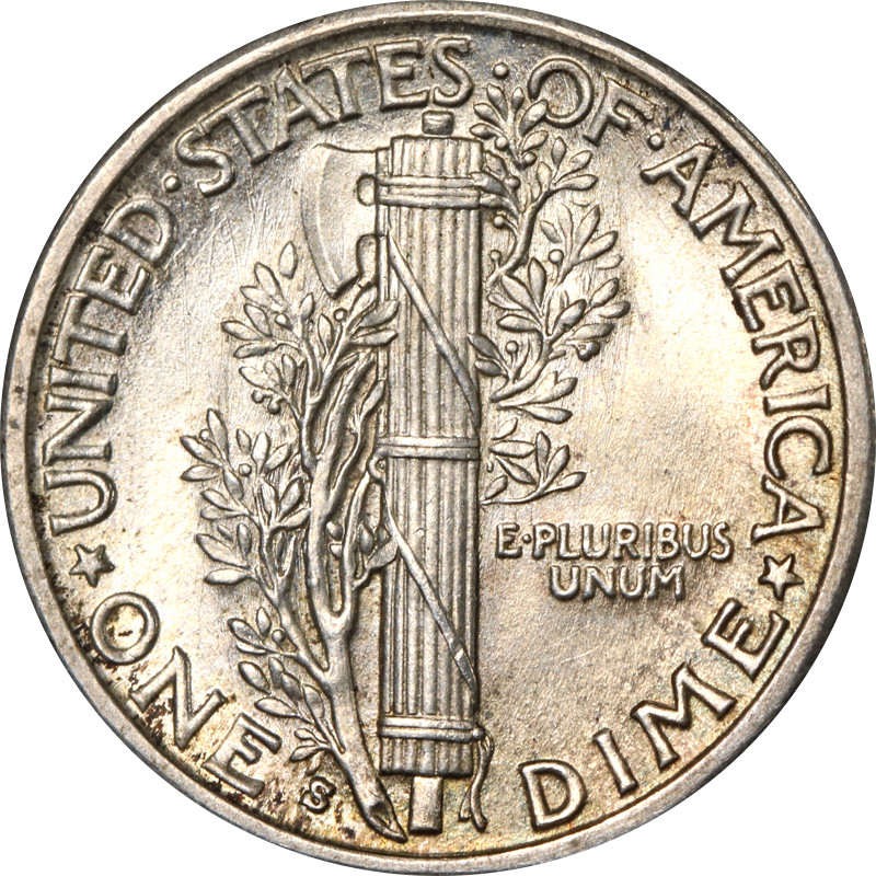1929-S Mercury Dime - Razor Sharp Bands